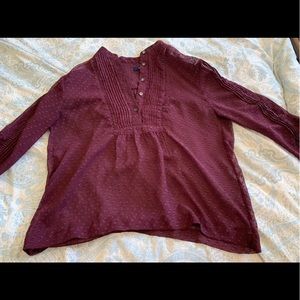 Madewell Sheer Blouse. Beautiful wine colored blouse. Size medium